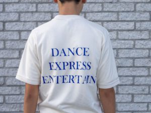 Dans T-shirt beige/blauw